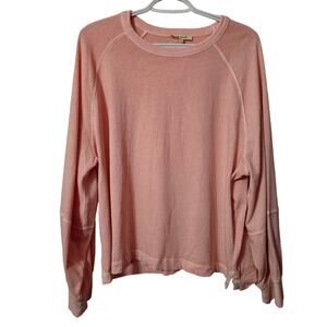 Madewell Women's Relaxed Long-Sleeve Raglan Tee Blush Pink XL